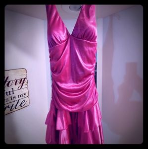 Pink satin sz M semi formal dress